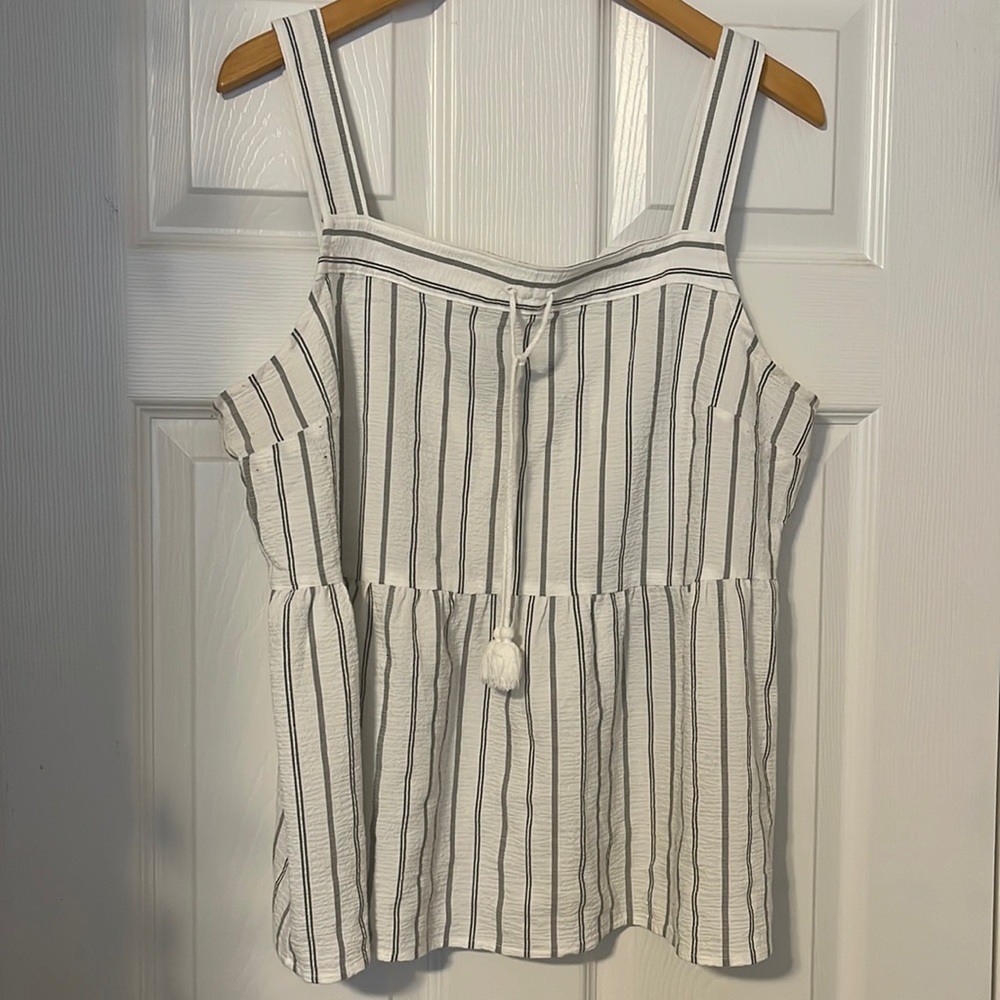 Banana Republic black and white striped tank top